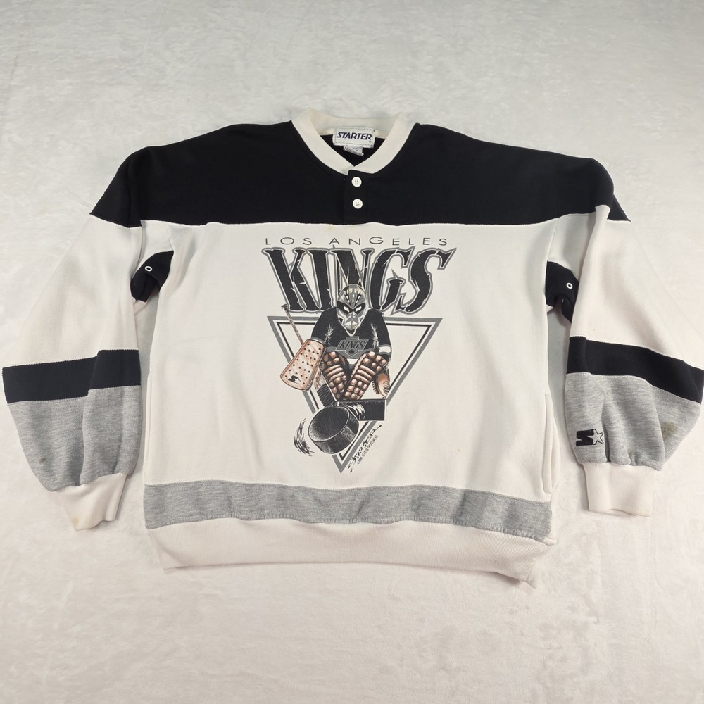 Vtg Starter Los Angeles Kings Crewneck Sweatshirt Mens Large NHL 90's Goalie